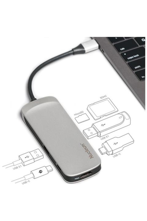 Kingston Nucleum Macbook Hdmı+ Usb 3.1 + Usb-c + Microsd + Usb 3.1 + Usb-c Apple Dönüştürücü