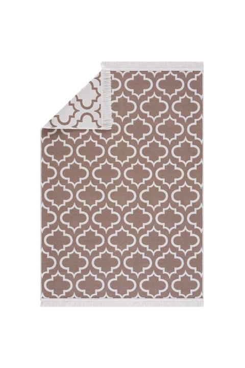 Boho Bej-beyaz Çift Taraflı Modern Kilim