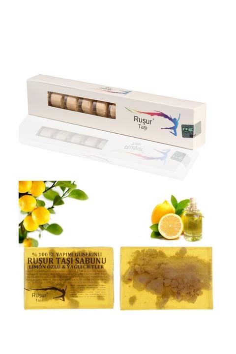 Ruşur Sefidab 1 Kutu Ruşur Taşı Ve Ruşur Taşı Sabunu Limon Özlü %100 El Yapımı