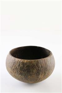 Kuru Yeşil El Yapımı Natural Hindistan Cevizi Kasesi Jumbo Boy - Coconut Bowl Rough