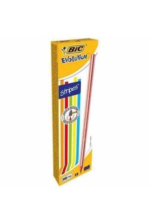 Bic Evolution Stripes Kurşun Kalem 12'li Kutu
