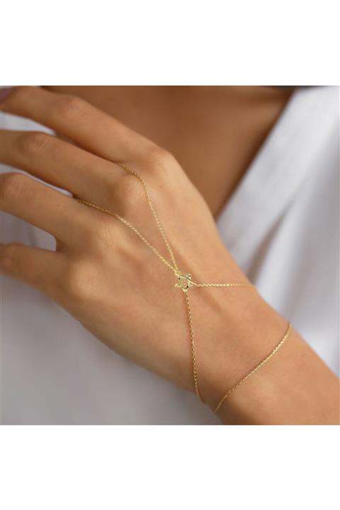 EnginGold 14k Altın Yıldızlı Şahmeran Bileklik