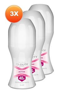 AVON On Duty Active Antiperspirant Kadın Roll-On Deodorant 50ml - 3'lü Paket