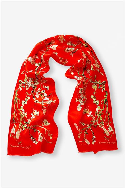 Galiga Almond Red %100 Ipek Fular