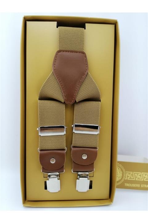 Elegans Giyim Aksesuar Unisex Hardal Pantalon Askı