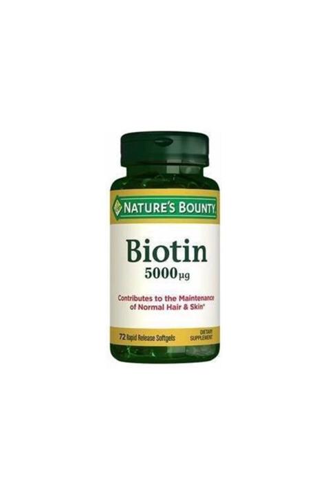 Nature's Bounty Biotin 5000 mg 72 Kapsül