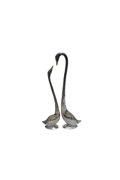 Berrinstore Kuğu 2'li Set Biblo Dekoratif Hediyelik