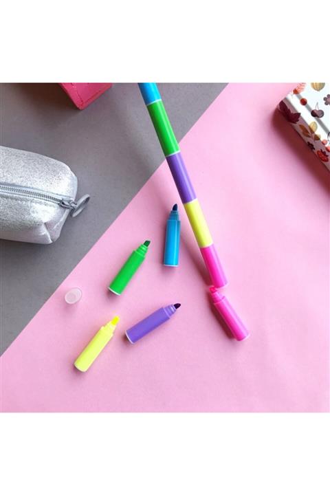 Minnoş Dükkan Yumurtlayan Fosforlu Kalem 5 Renkli