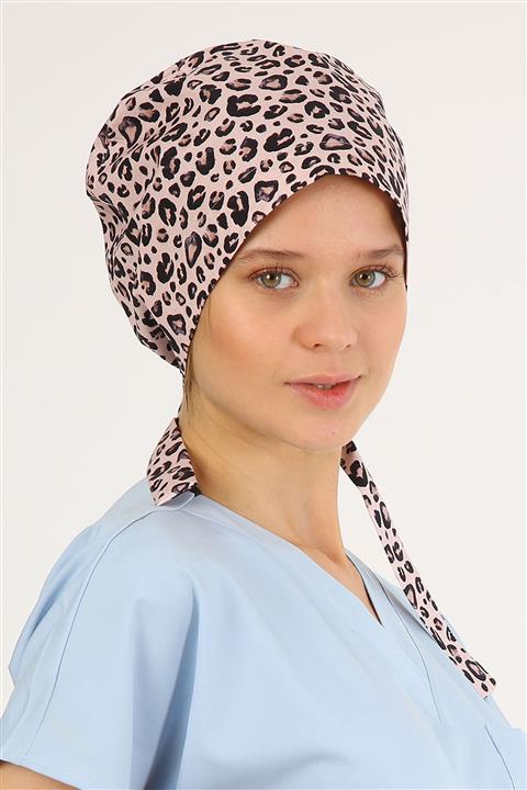 Owlet Medikal Leopar Desenli Cerrahi Tesettür Bone