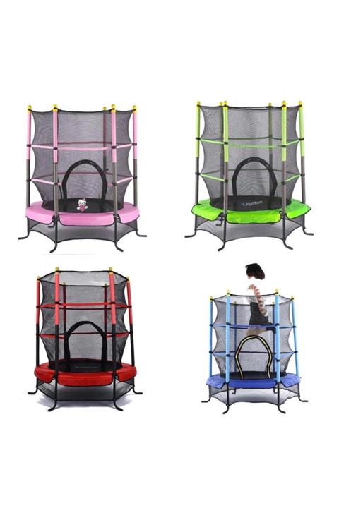 Leyaton Fileli Trambolin Çocuk Trambolini 140 Cm Büyük Boy 55 Inç
