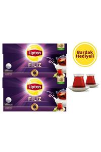 Lipton Filiz Demlik Poşet Siyah Çay 100'lü X2 + Bardak x2