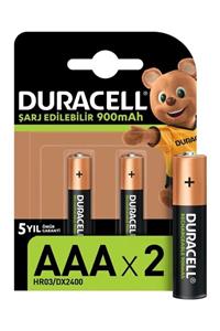 Duracell Şarj Edilebilir Turbo Aaa Kalem Piller, 2 Adet 900 Mah Pil