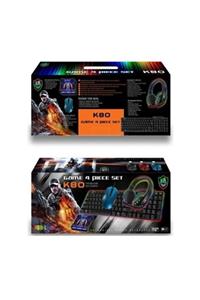 Karler Bass Gaming Set Oyuncu Seti K80 Kr Game 4 Pıece Set Oyuncu Set Klavye+ Mouse+ Kulaklık+mouse Pad