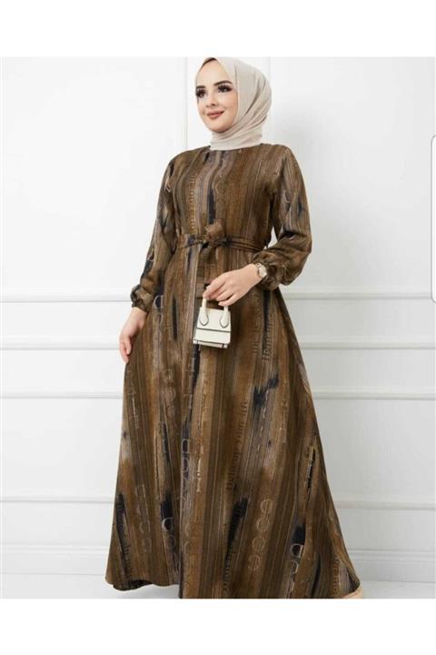 sinanur Beli Kuşaklı Elbise