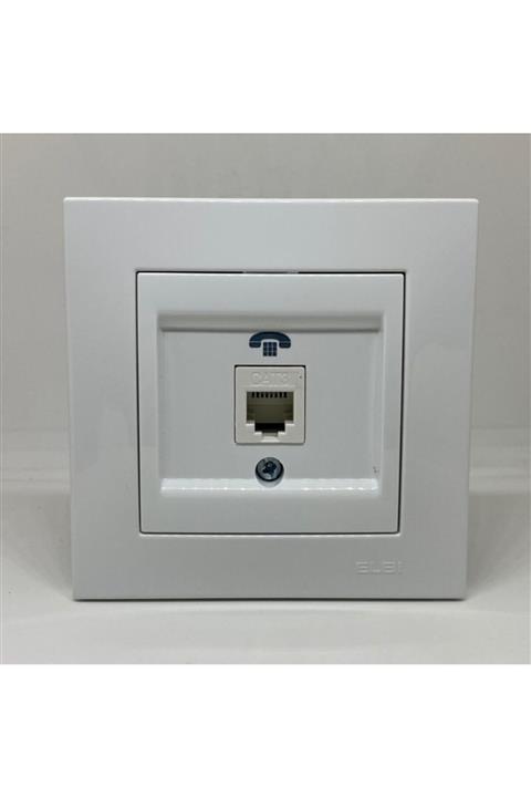 ELBİ Vega Telefon Prizi Numeris Çerçeveli Kar Beyaz