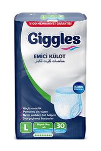 giggles Yetişkin Emici Külot Large 30'lu 1 Paket 30 Adet + Islak Havlu