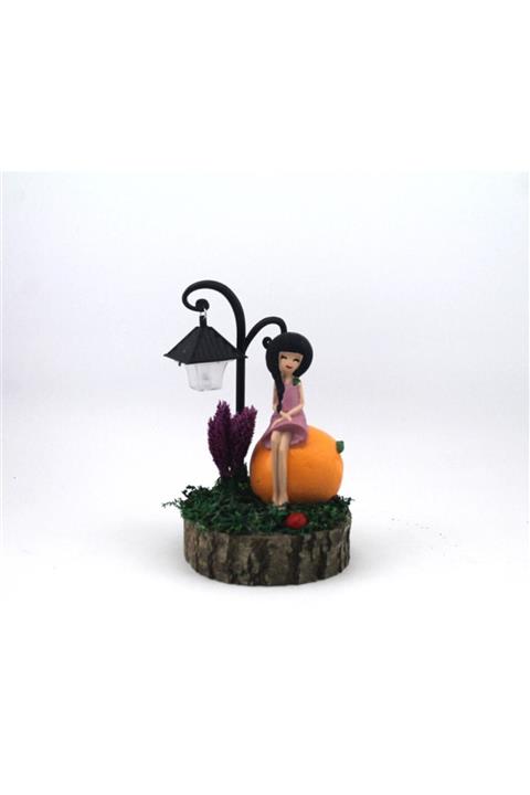 Mefu Home Kütük Üzerinde Işıklı Limon Kız Teraryum