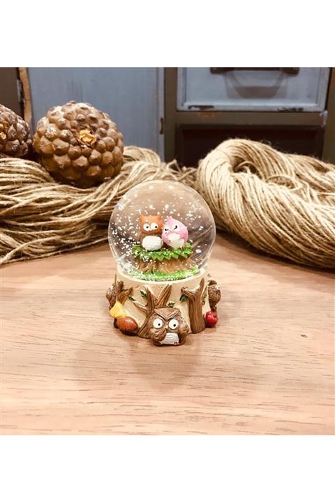 yar hediyelik Sevgili Baykuş Orta Boy Kar Küresi