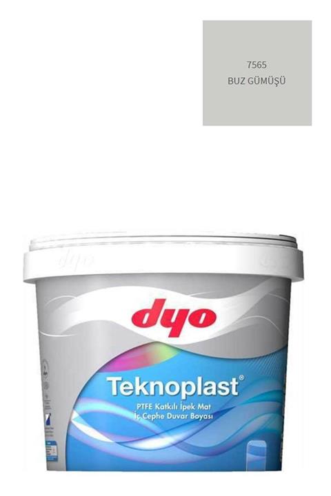 Dyo Teknoplast Teflonlu Antibakteriyel Ipek Mat Iç Cephe Duvar Boyası 7565 Buz Gümüşü 7,5 Lt