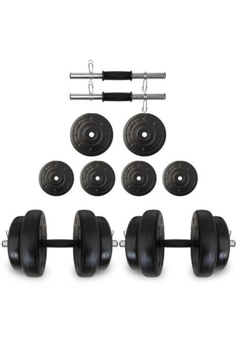 Tedarikcenter 20 Kg Yaylı Dambıl Halter Set Fitness Dumbell Ağırlık Seti Vücut Geliştirme Aleti