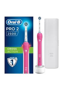 OralB Pro 2500 Şarj Edilebilir Diş Fırçası Cross Action Pembe (seyahat Kabı Hediyeli)