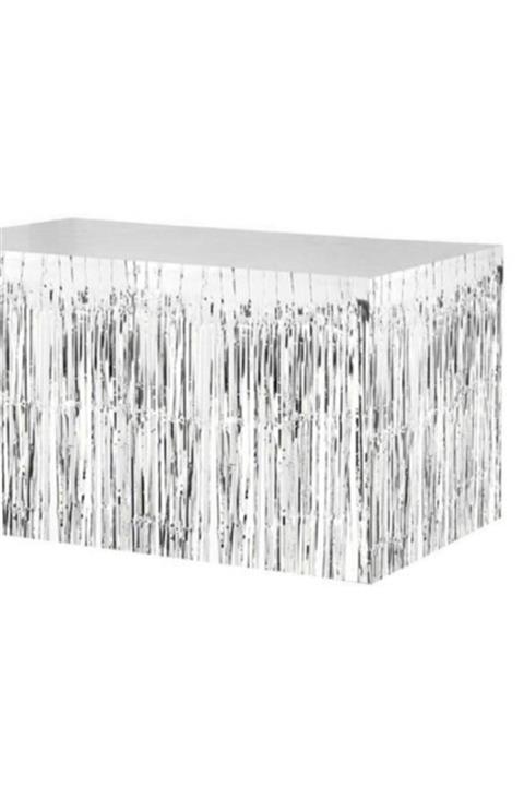 ÖFN Aksesuar Gümüş Metalize Masa Eteği