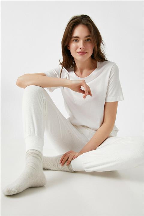 Koton Kadın Ekru Yumuşak Pijama Alti 1KLK71339MK