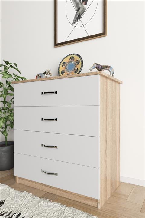 AEKA Ae 1045 Açelya 4 Çekmeceli Eko Şifonyer  Komodin Sonomo