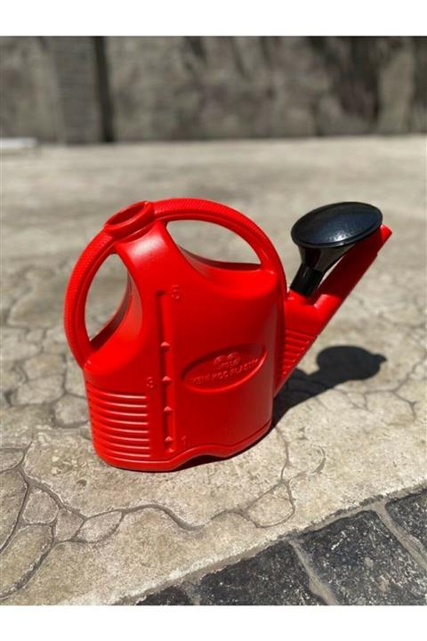 Fazay Ospim Çiçek Bahçe Sulama Bidonu Sulama Kabı Süzgeçi 5 Litre Yeni Ürün Kırmızı Renk