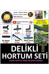 MGF PLAST Mgf 16mm. 100mt. 33cm Delik Aralıklı Damla Sulama Borusu Malzemeleri Hazır Bahçe Hortum Sulama Seti