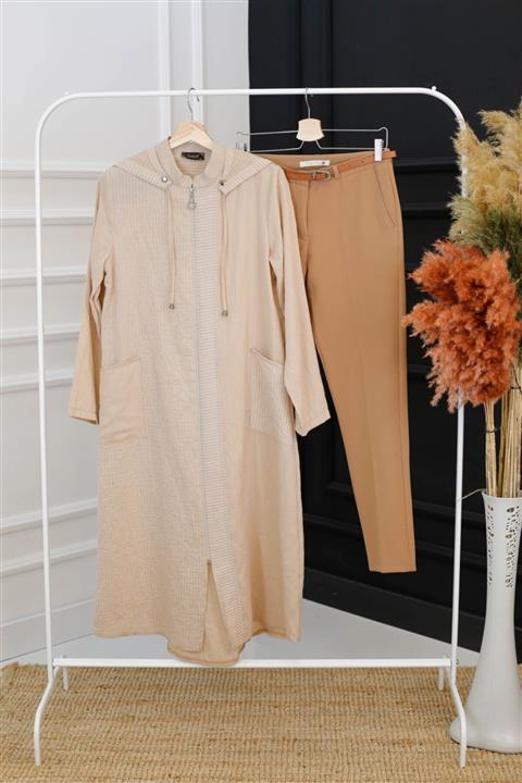 İmajButik Kadın Büyük Beden Kapişonlu Tesettür Kap