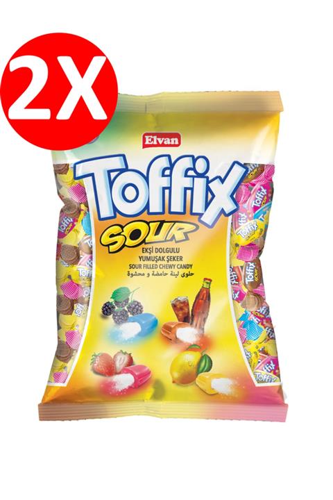 Elvan Toffix Sour Mix Şeker 300 Gr. 2 Li Paket