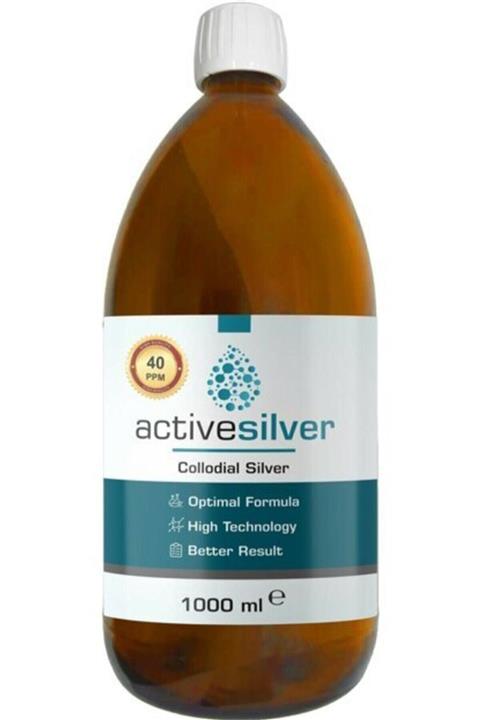 ACTİVE SİLVER Kolloidal Gümüş Suyu 40 Ppm 1000 ml (1 Litre)