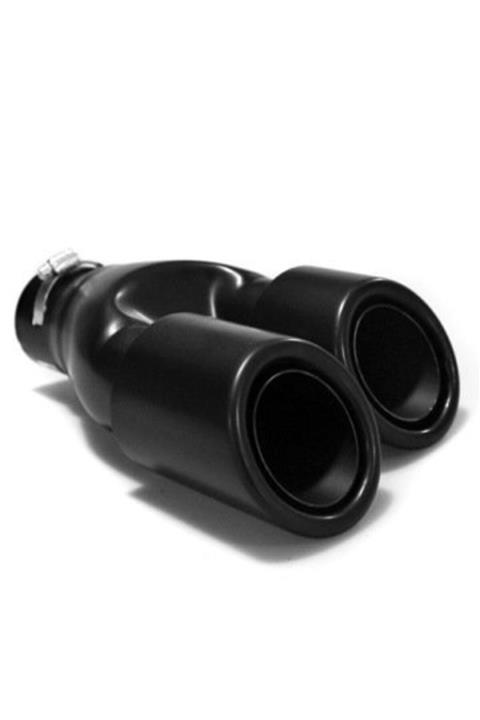 Space Mat Siyah Çift Çıkışlı Egzoz Ucu - 76 Mm (sol)