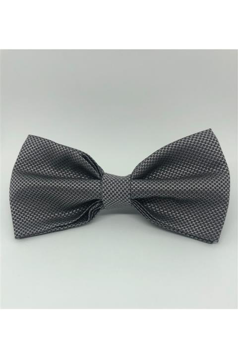 CRWAT ® Gri Kuşgözü Kumaş Papyon