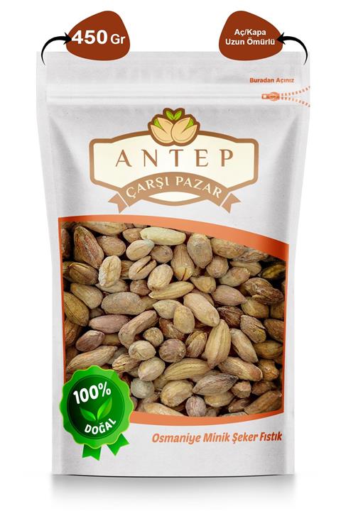 Antep Çarşı Pazar Tuzlu Fıstık Minik Şeker Osmaniye Fıstığı | 450 Gr.