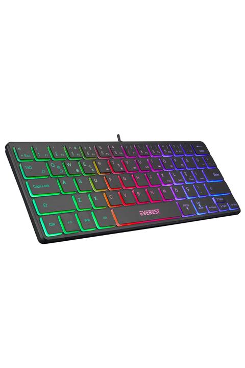 Everest Kb-73m Mınıco Usb Rainbow Aydınlatmalı Q Mini Klavye