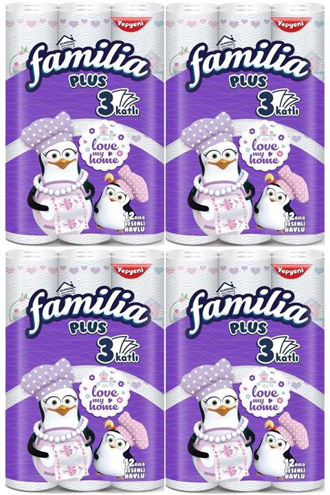 familia Kağıt Havlu Plus Desenli 48 Li Pk (3 Katlı) (4pk*12) Love My Home