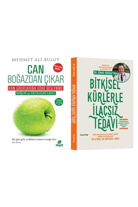 Hayat Yayınları Can Boğazdan Çıkar M.a. Bulut Bitkisel Kürlerle Ilaçsız Tedavi Ümit Aktaş 2 Kitap