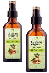 Le Sandre Organic Yavaş Uzayan Ve Yıpranmış Saçlara Özel Argan Bakım Yağı Ikili Set 100 Ml & 100 Ml