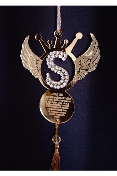 Mony Tasarım Melek Kanatlı Taşlı Araba Hediye Dikiz Aynası Süsü Pleksi -s-