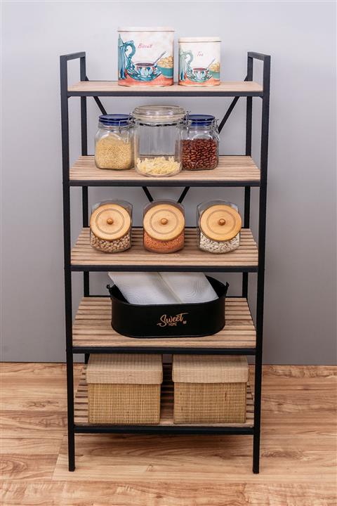 Mudesa 5 Raflı Mikrodalga Rafı Çok Amaçlı Dolap Mutfak Rafı Malzeme Dolabı Izgaralı Raf