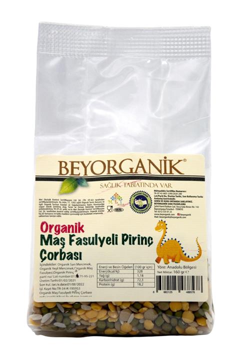 BEYORGANİK Maş Fasulyeli Pirinç Çorbası 160gr