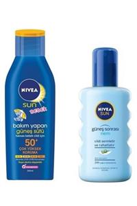 Nivea Bebek Hassas Cilt Güneş Sütü 50 Faktör Tam Koruma 200ml + Sun Güneş Sonrası Sprey 200 Ml