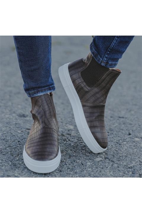 1952 Concept Kahverengi Kroko Chelsea Boot