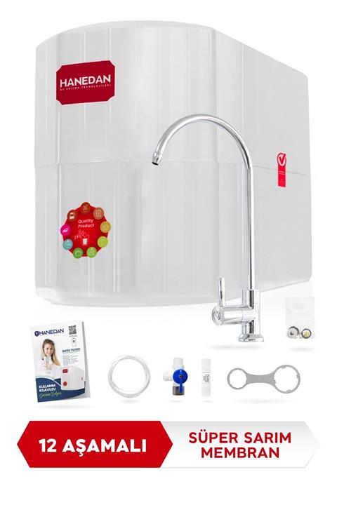 Hanedan Süper Sarım 12 Aşamalı 7 Filtreli 12 Litre Metal Tanklı Kapalı Kasa Su Arıtma Cihazı
