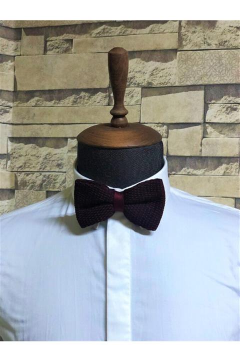 Yage Bordo Siyah Karma Renk Desenli Papyon