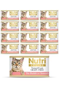 Nutri Feline Tahılsız Ton Balıklı Ve Somonlu Konserve Kedi Maması 85 Gr 12 Adet