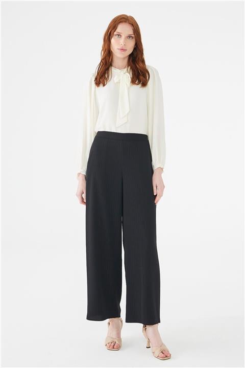 Zühre Bol Paça Siyah Pantolon P-0013