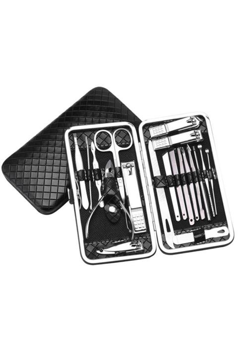 Çokuygunuz Portatif 12 Parça Cımbız Akne Iğnesi Tırnak Makası Pedikür Seti
